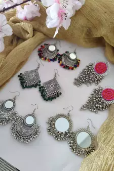 DAILYWEAR OXIDIZED EARRINGS, German silver indian oxidised boho hippie gypsy jewellery, gifts for her