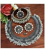 Oxidized ghungroo choker set indian silver plated jewelry