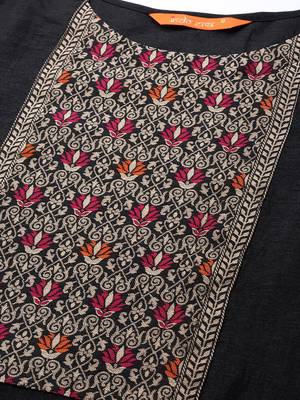 Indo Era Black Solid Kurta Yoke With Palazzo Set 5