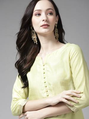 Indo Era Green Solid Straight Kurta Palazzo With Dupatta Set 5