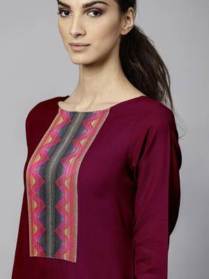 Indo Era Pink Solid Straight Kurta Palazzo with Dupatta Sets 5