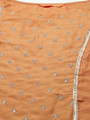Indo Era Mustard Embroidred A - Line Kurta Trouser With Dupatta Set 5