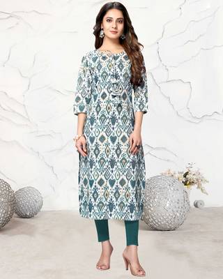 White embroidered cotton ethnic-kurtis 1