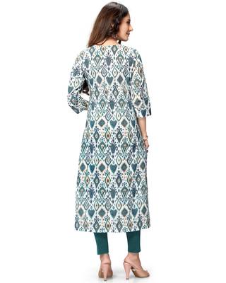 White embroidered cotton ethnic-kurtis 2