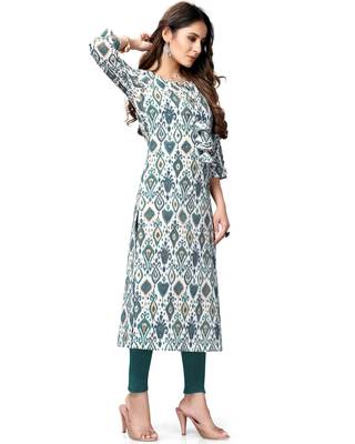 White embroidered cotton ethnic-kurtis 3
