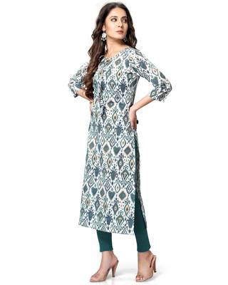 White embroidered cotton ethnic-kurtis 4