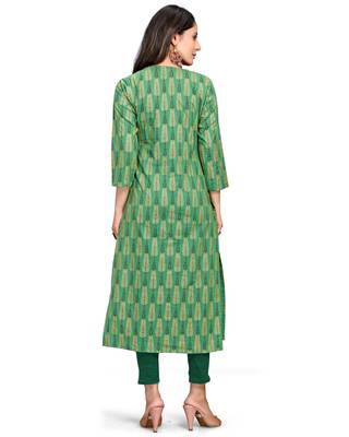 Green printed cotton ethnic-kurtis 2