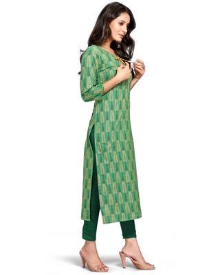 Green printed cotton ethnic-kurtis 3