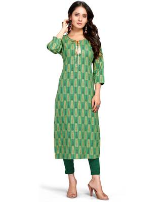 Green printed cotton ethnic-kurtis 4