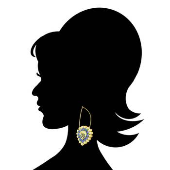 Blue Cubic Zirconia hoops 2