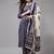 Indo Era Blue Printed A-line Kurta Trouser With Dupatta Set