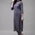Indo Era Blue Printed A-line Kurta Trouser With Dupatta Set
