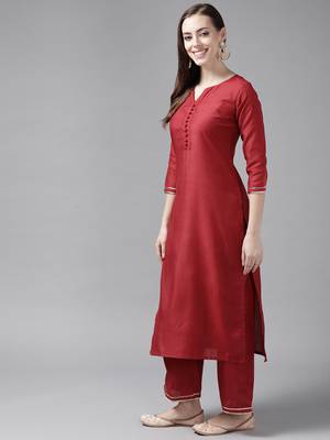 Indo Era Solid Straight Kurta With Palazzo Set 3