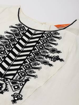 Indo Era White Embroidered Straight Kurta With Palazzo With Dupatta Set 5