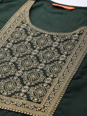 Indo Era Solid Green Straight Kurta Palazzo With Dupatta Set 5
