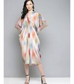 Multicolour Striped Fringe Lace Kaftan