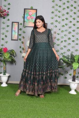 Women's Beautiful Rayon Anarkali Gown 1