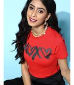 Red XOXO Crop tops