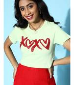 Green XOXO Crop tops