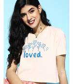 Cream LOVED Boxy Crop tops