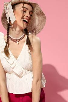 White One Side Frill Strappy Top