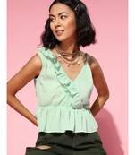 Mint Green One Side Frill Strappy Top