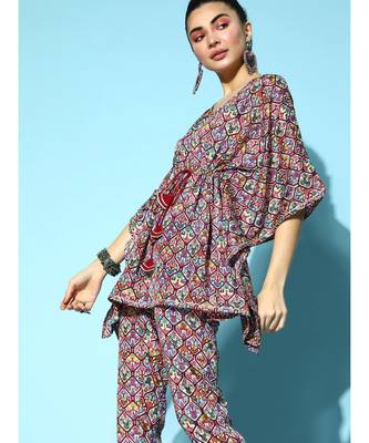 White Patola Short Kaftan Top 3