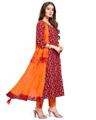 Maroon printed cotton salwar 3