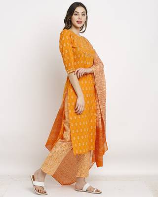 Orange embroidered cotton salwar 3