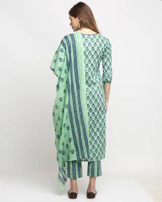 Green printed cotton salwar 2