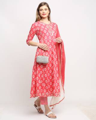 Pink printed cotton salwar 3