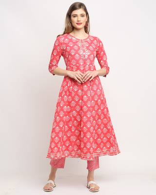 Pink printed cotton salwar 4