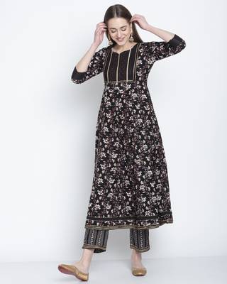 Black printed cotton salwar 3