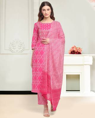 Pink embroidered cotton salwar 1