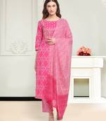 Pink embroidered cotton salwar