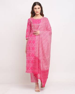 Pink embroidered cotton salwar 2