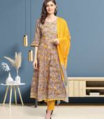 Grey printed cotton salwar