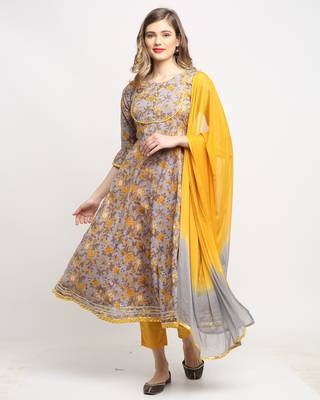 Grey printed cotton salwar 4