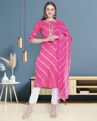 Pink embroidered cotton salwar 1