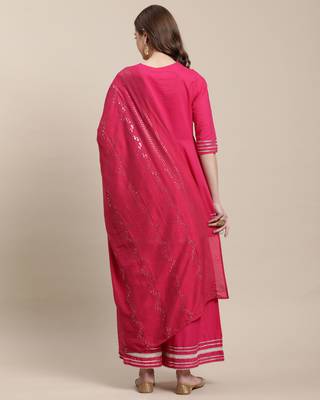 Magenta embroidered cotton salwar 2