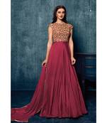 Festve Red Colour Satin Gown