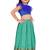 Kids Blue Blouse With Rama pavadai lehenga set for Girls 