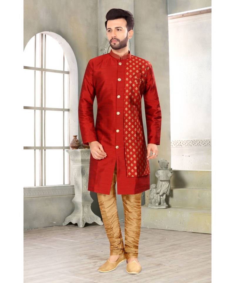 Red printed jaquard menweddingdresses Fashion Curries 3789481