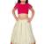 Kids Rani Pink Blouse With White Lehenga Choli Set For Girls 