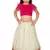 Kids Rani Pink Blouse With White Lehenga Choli Set For Girls 