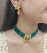 Green Kundan Choker Set