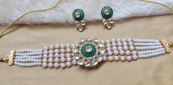 Green Kundan Choker Set 1