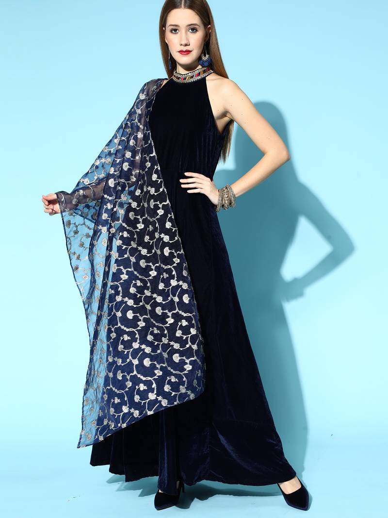 navy blue ethnic dress Buy Navy Blue Ethnic Motif Woven Design Cotton Blend A-Line One Piece Dress  Online in United States at $13.00