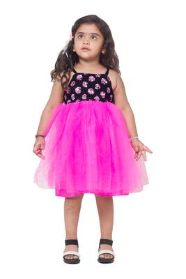 Aglare velvet sequenced frock Kids-frock. 1