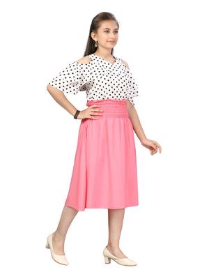 Pink plain blended cotton kids-frocks 2